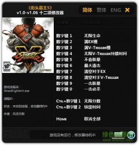街头霸王5十二项修改器风灵月影版